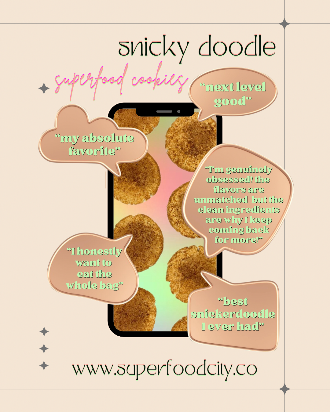 snicky doodle superfood cookies